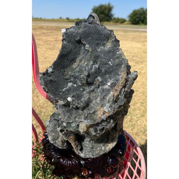XL Sugar Fluorite Specimen w/Calcite - Picture 2 of 11